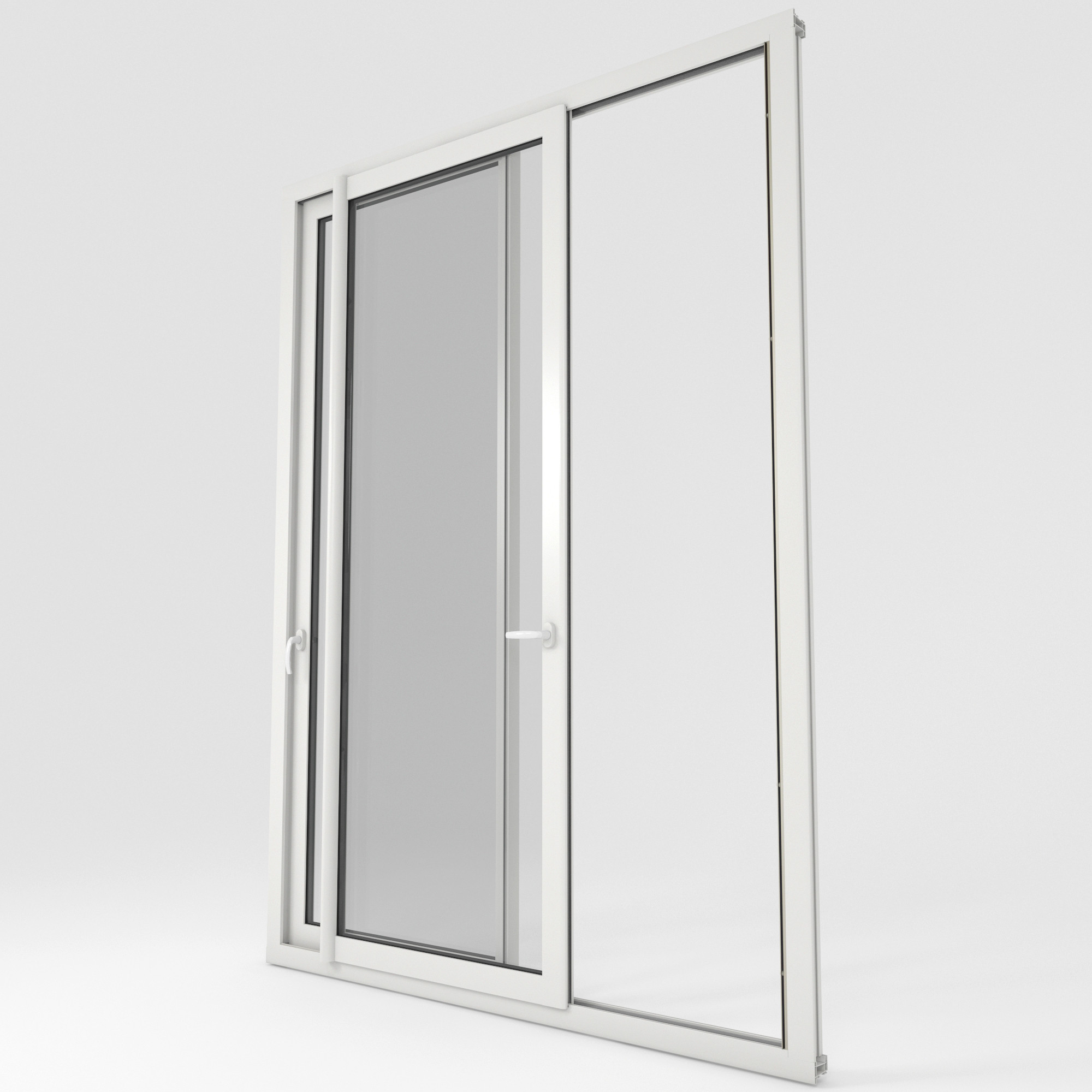 Coulissant PVC teinté masse blanc 3quarts